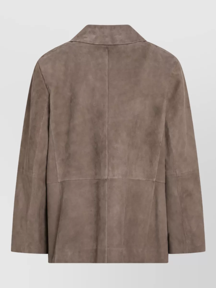 S Max Mara Leather Single-Breasted Jacket