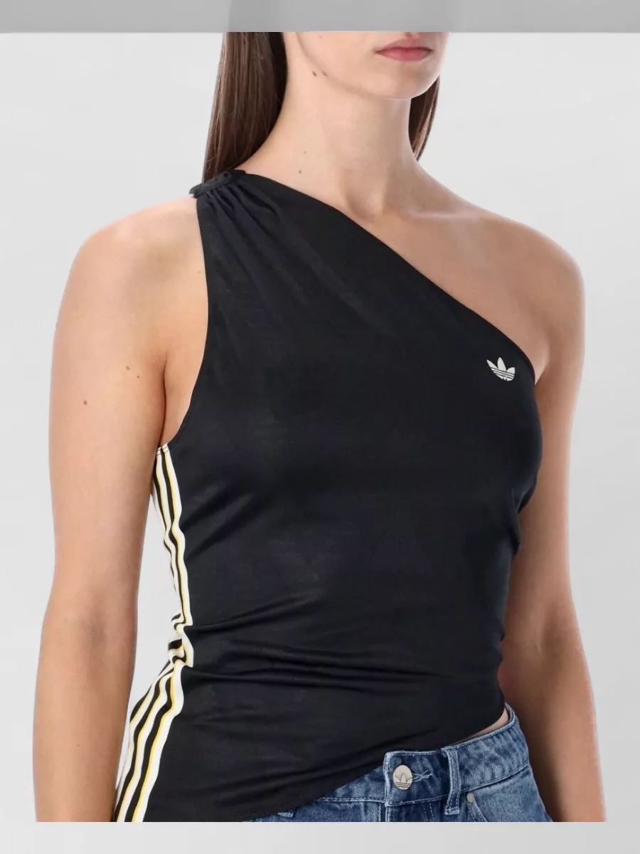 Adidas Originals One Shoulder Striped Detail Top
