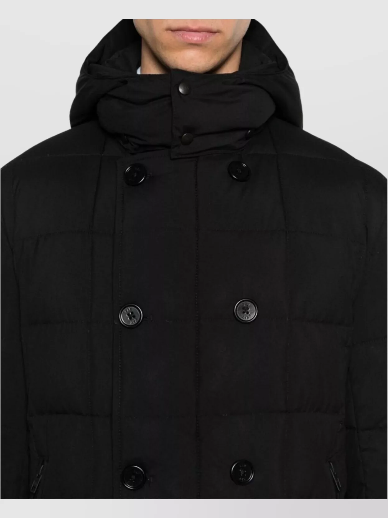 Fay Padded Bomber Jacket With Double-Breasted Hooded Design