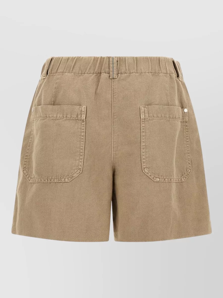 Brunello Cucinelli Cotton Linen Baggy Tailored Shorts