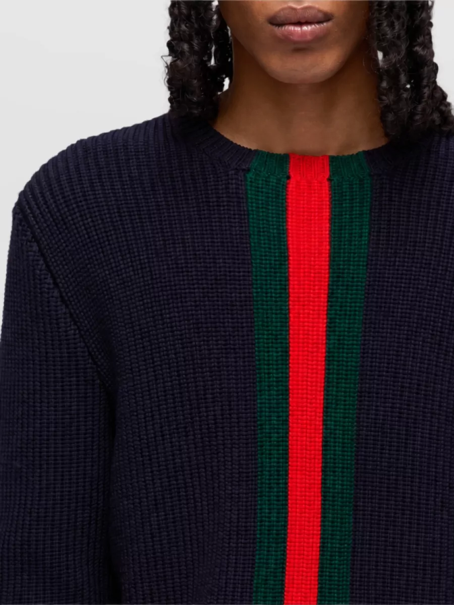 Gucci Wool Ribbed Crewneck Sweater