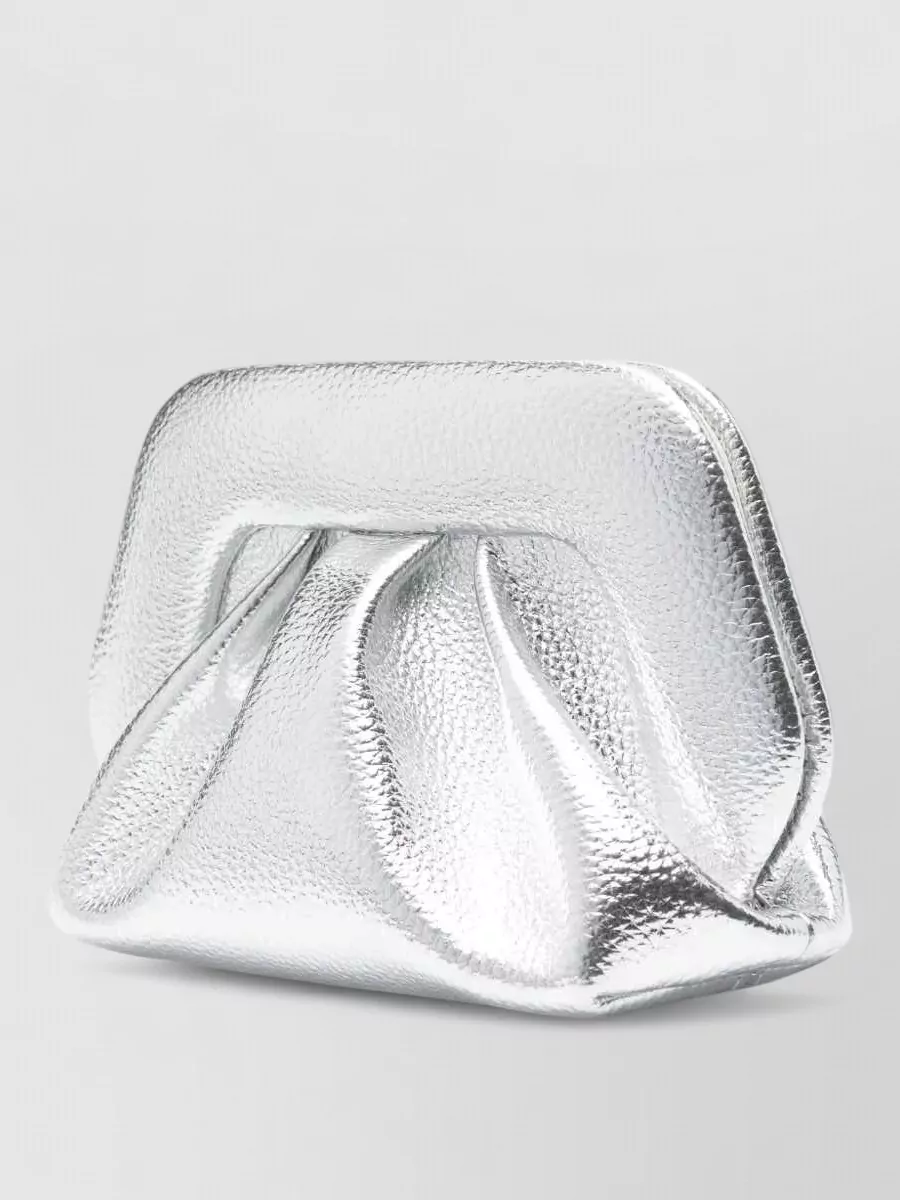 Themoiré Bios Small Vegan Leather Gathered Clutch Bag