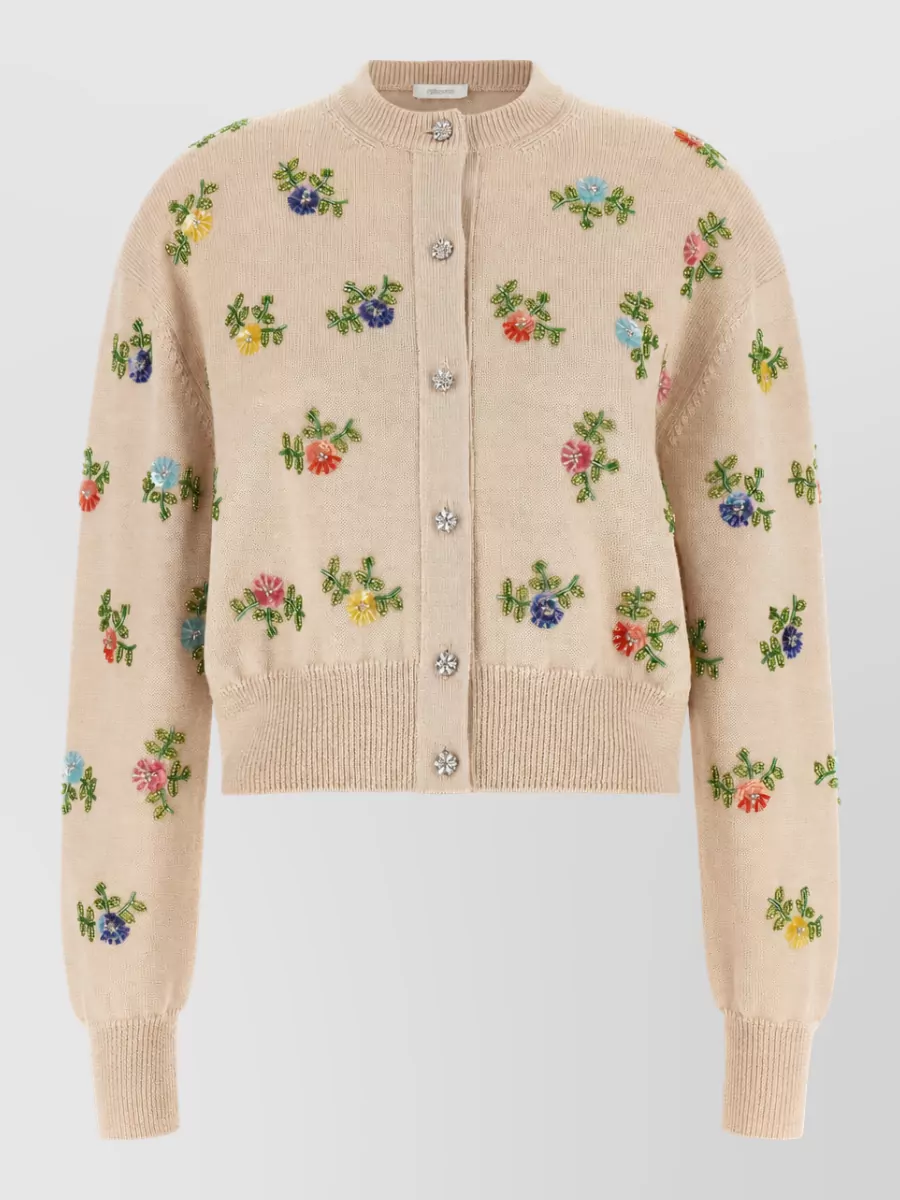Paco Rabanne floral-embroidered cardigan