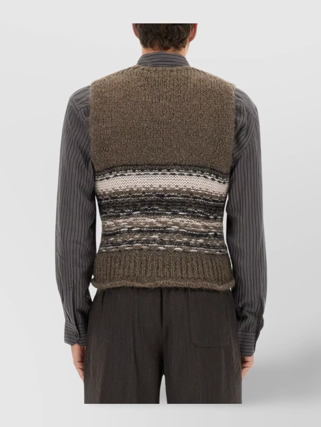 Our Legacy Striped Sleeveless Knitted Vest With Ribbed Hem