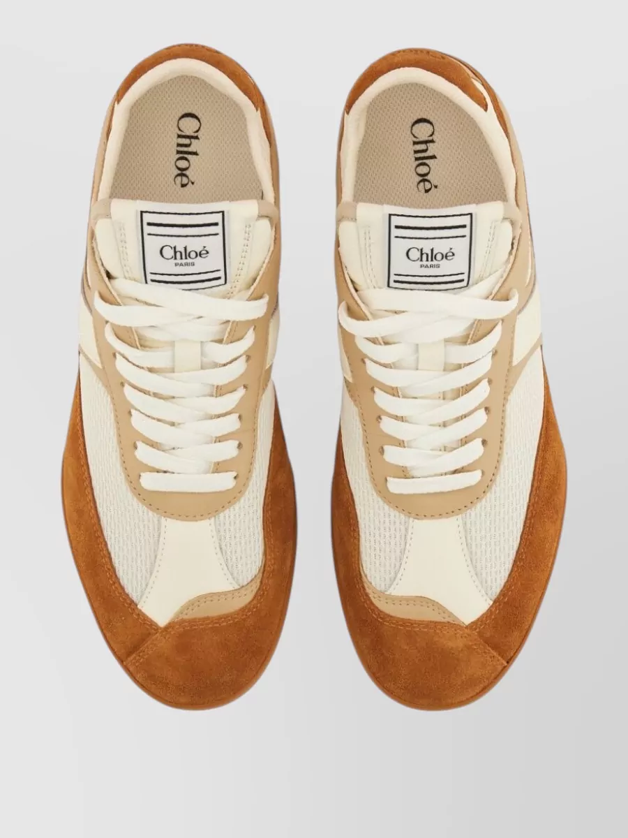Chloé Kick Sneaker Suede Mesh Panels Rubber Sole