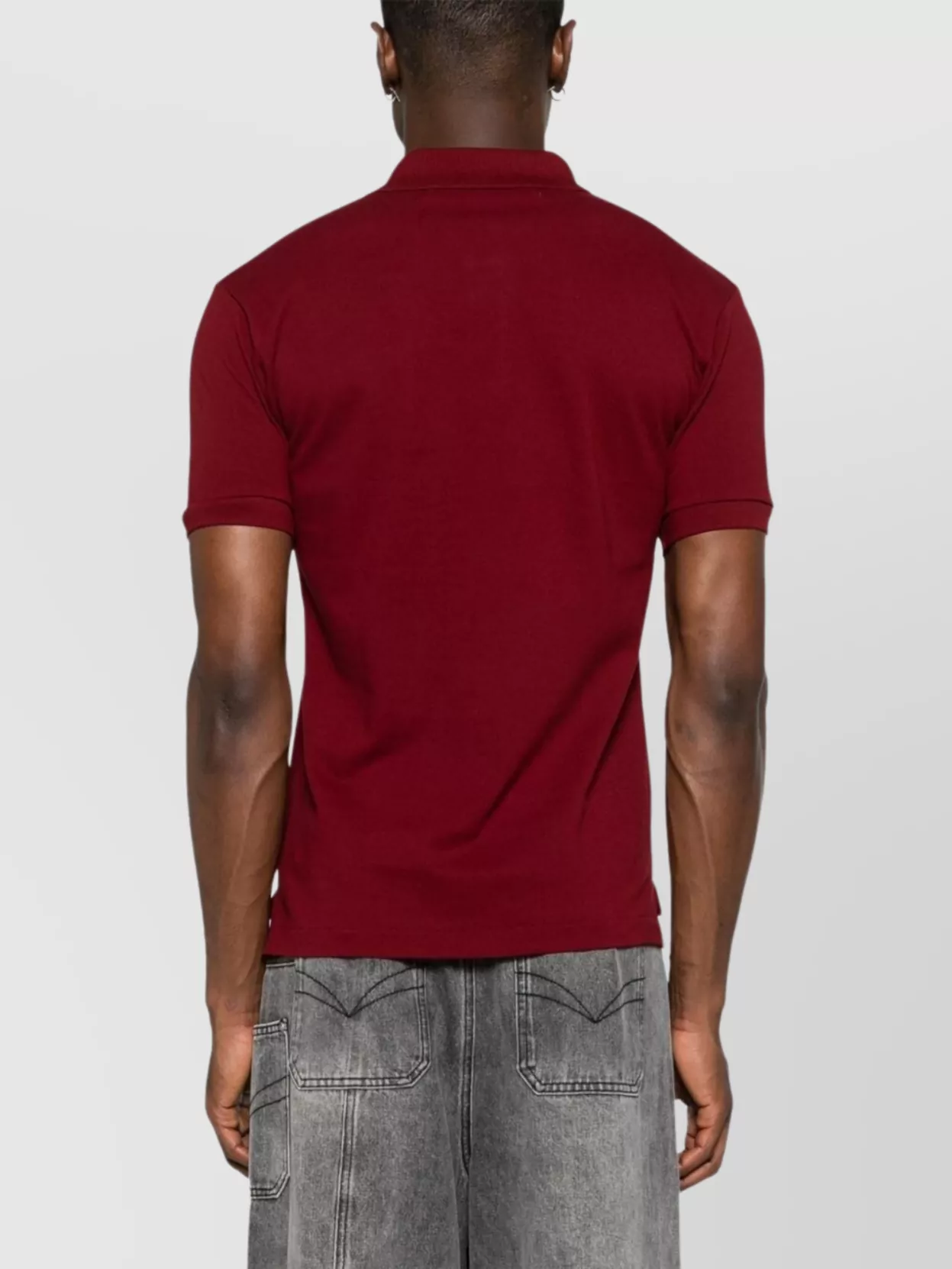 Comme Des Garçons Play Polo Style Top Short Sleeves In Red