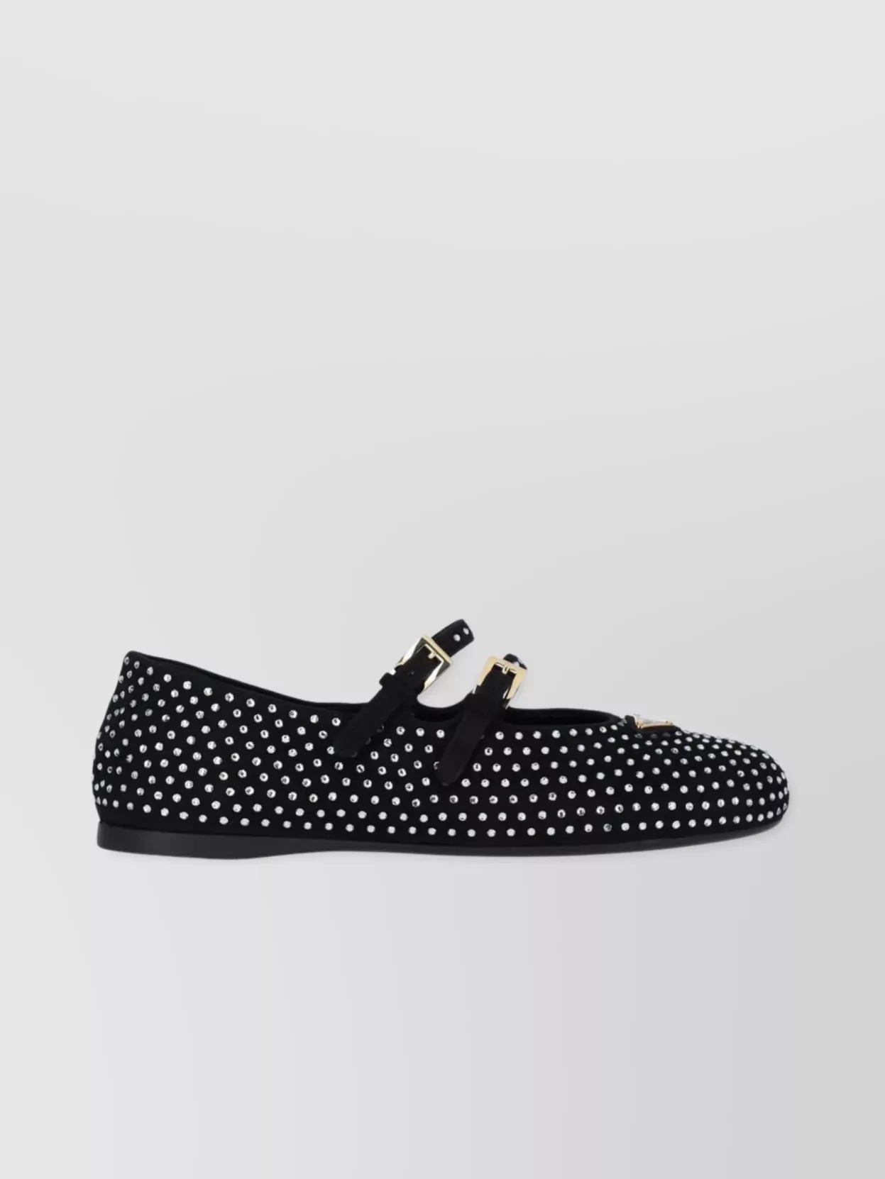 Prada Dotted Round Toe Ballerina Flats
