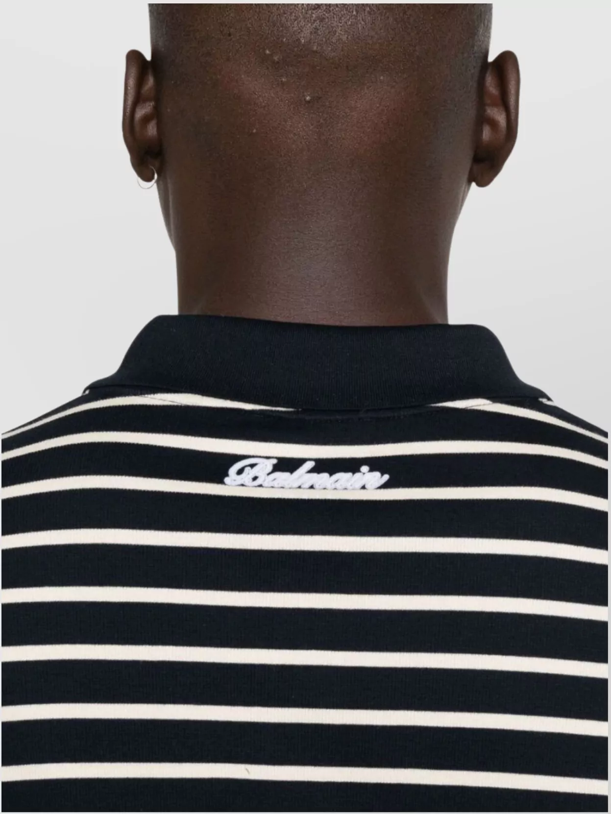 Balmain Striped Polo Shirt Short Sleeves