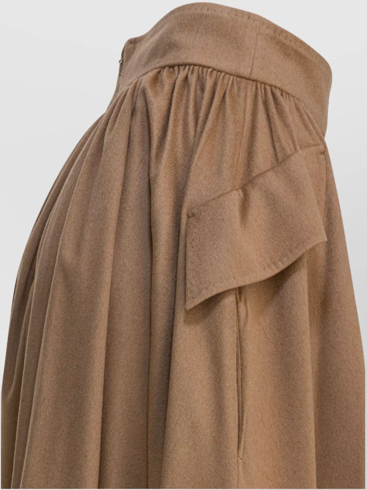 Max Mara High Waist Pleated Midi Wrap Skirt In Brown