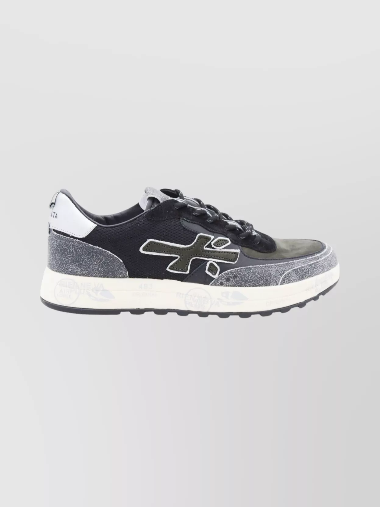 Premiata Low Top Sneakers With Round Toe And Texture