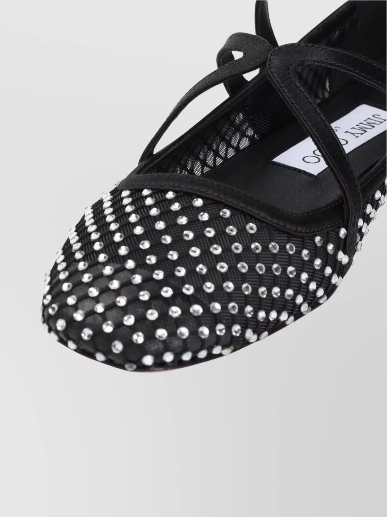 Jimmy Choo Astoria Ballerinas Rhinestone Embellishments In Black