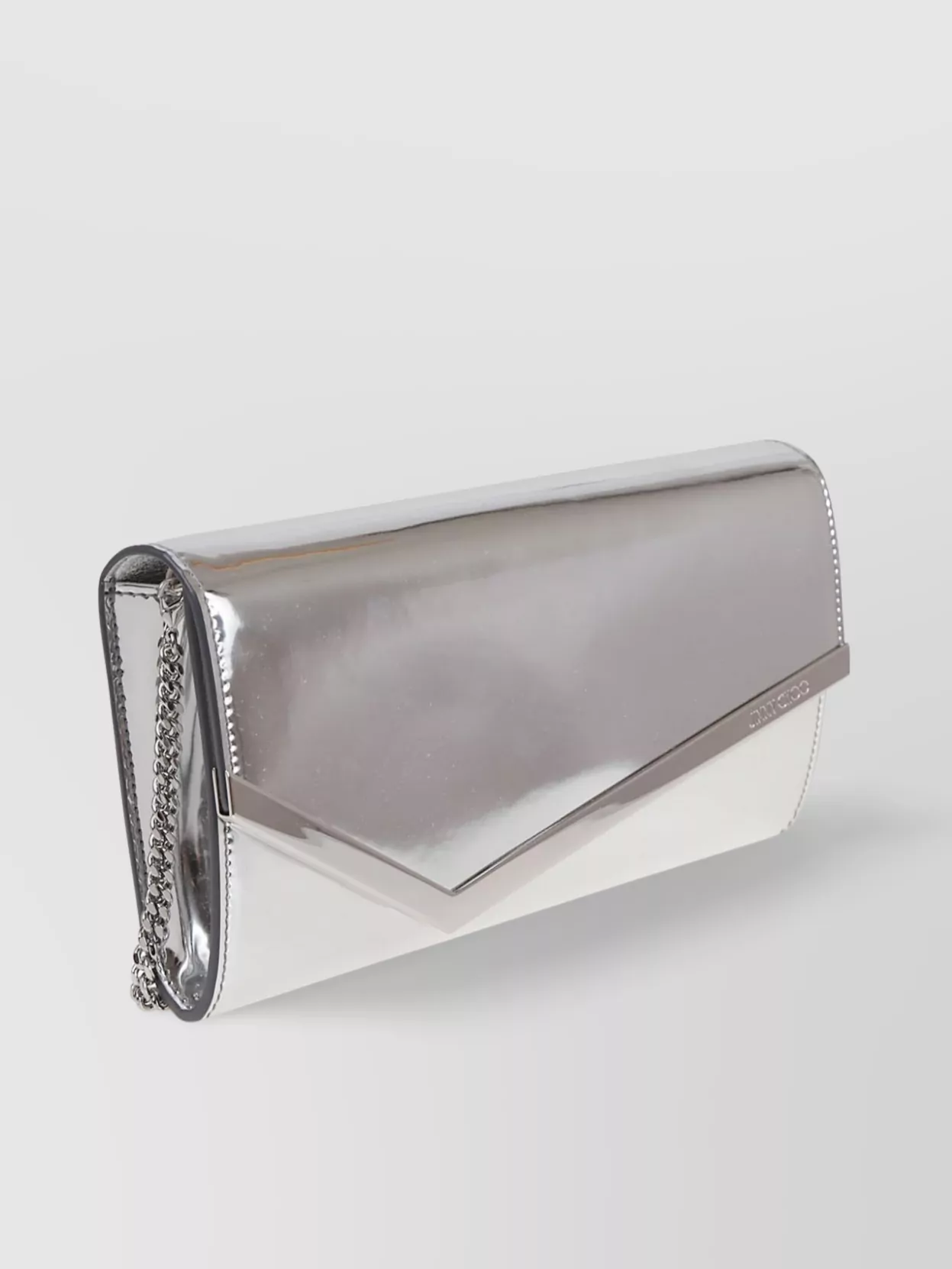 Jimmy Choo Chain Strap Envelope Shape Metallic Finish