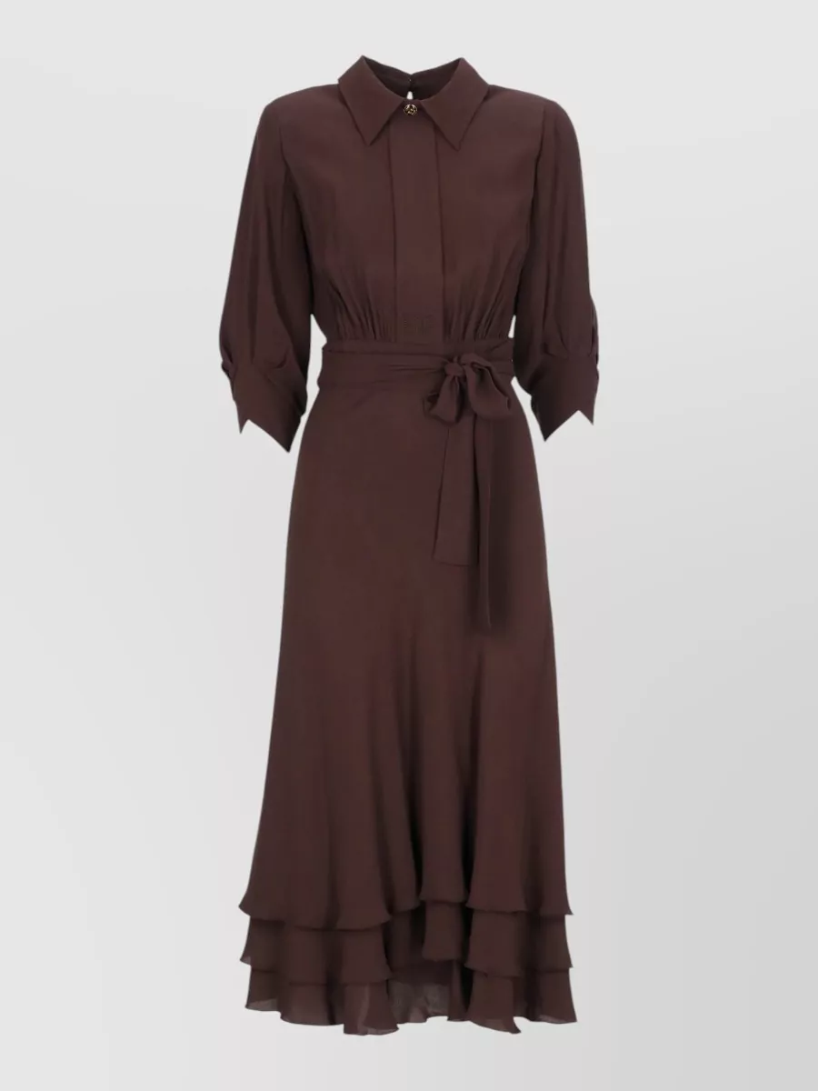Elisabetta Franchi Viscose dress three quarter sleeves belted
