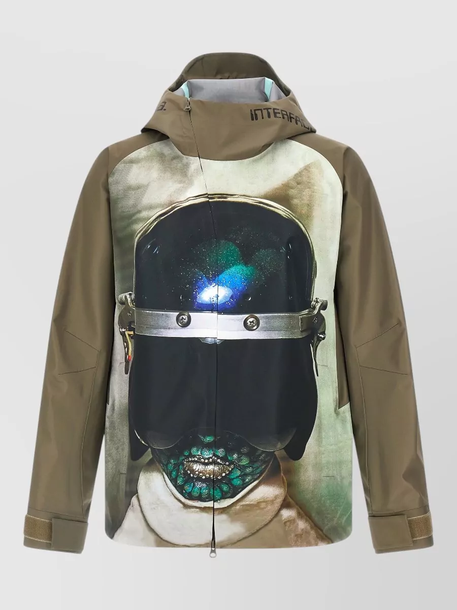 Undercover nylon hooded long-sleeve raincoat
