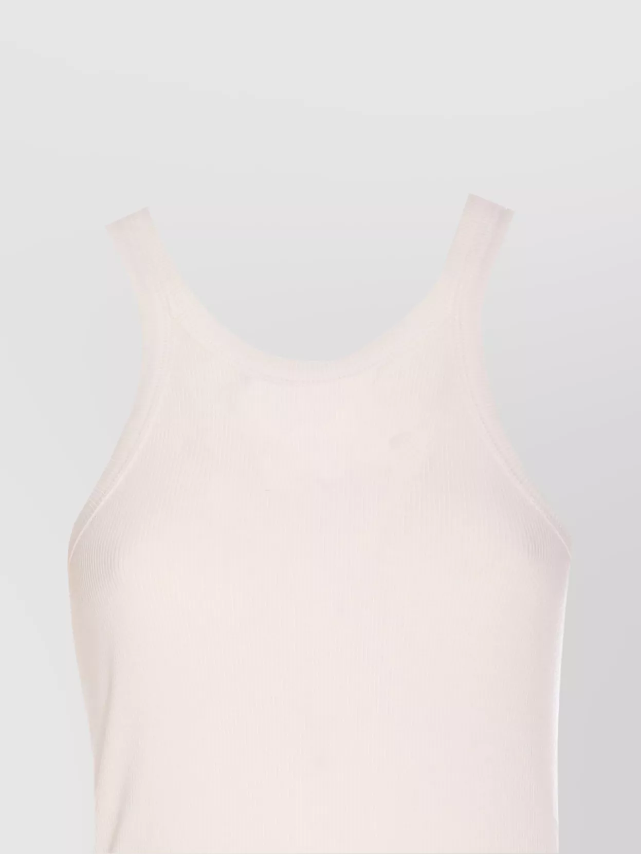 Sportmax Ribbed Crew Neck Racerback Sleeveless Top In Pink