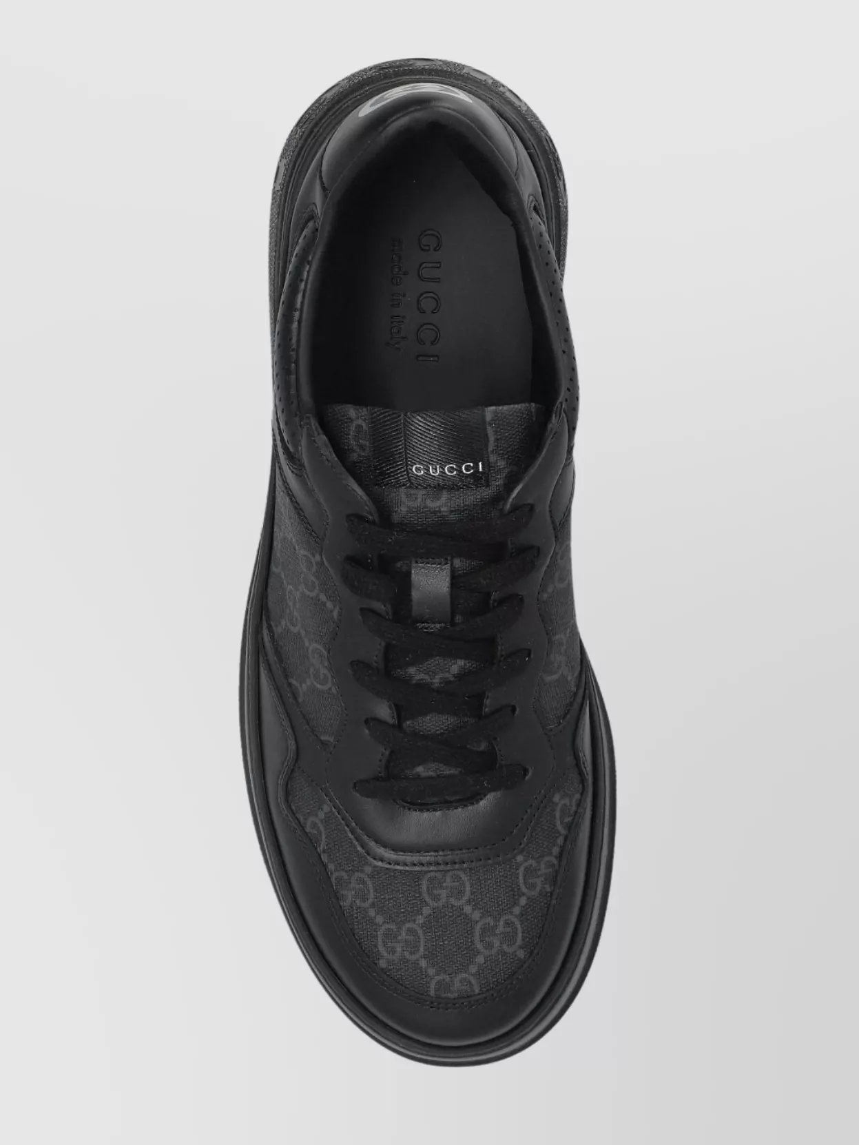 Gucci Chunky Sneakers Lace-up Perforated Panels In Black