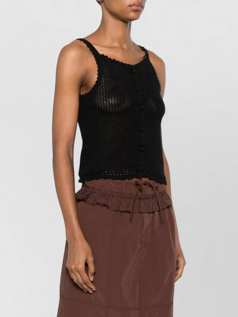 Dunst Crochet-Knit Sleeveless Scoop Neck Knitted Top