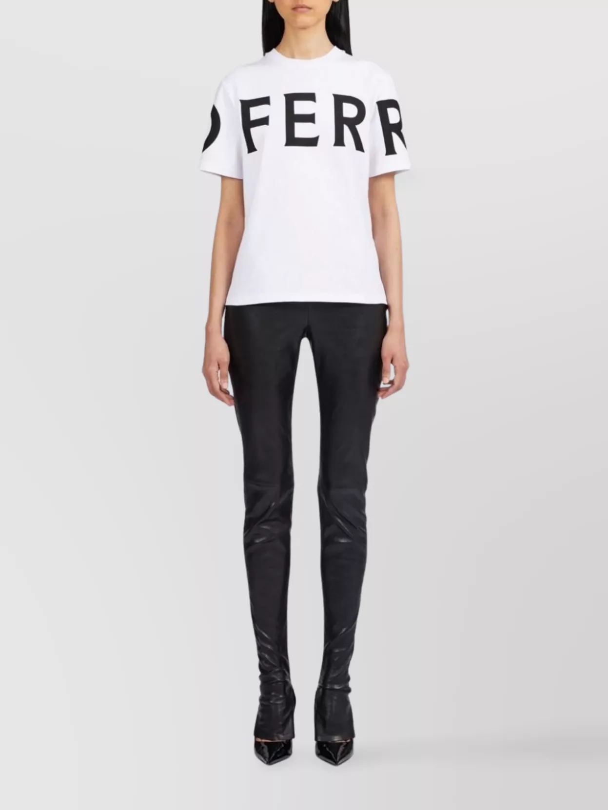 Ferragamo Logo Print Cotton T-Shirt With Round Neck