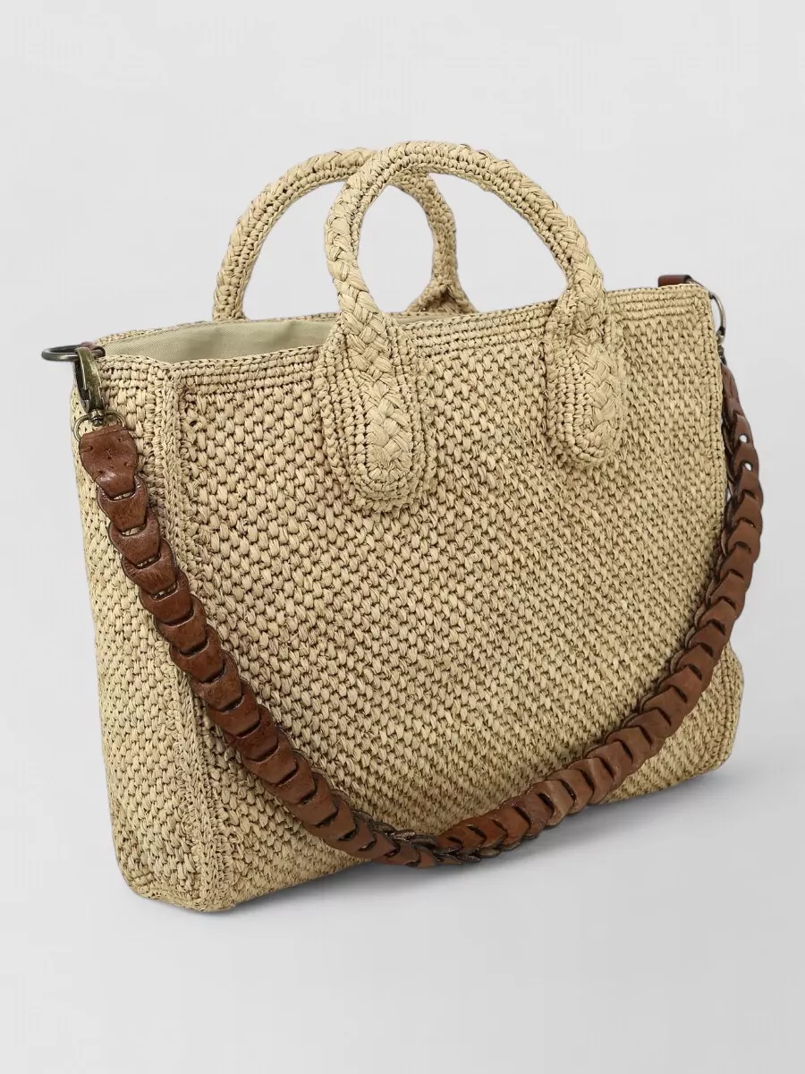 Ibeliv Raffia Leather Crossbody Bag