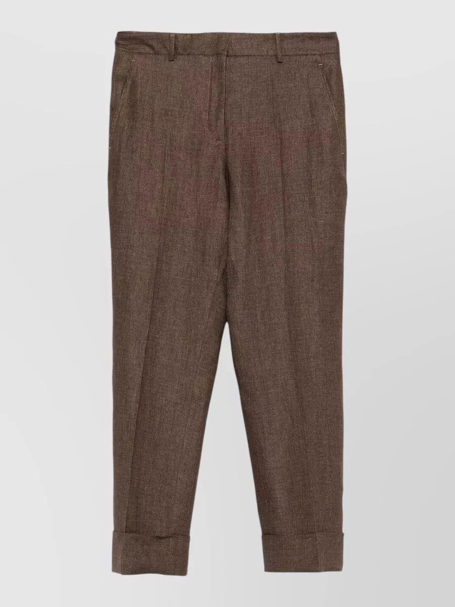 Incotex linen regular-fit tailored trousers