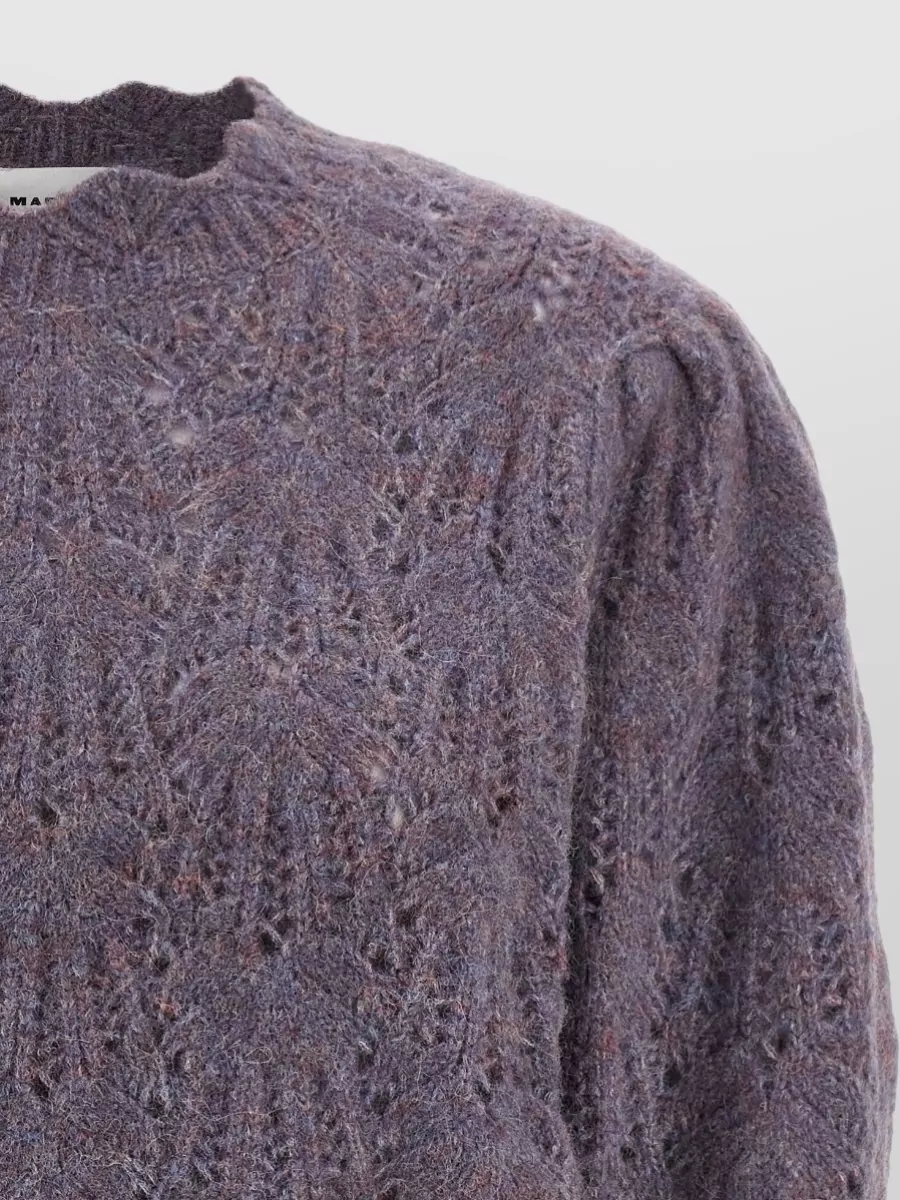 Isabel Marant Etoile Alpaca Blend Asymmetric Round Neck Long Sleeve Sweater