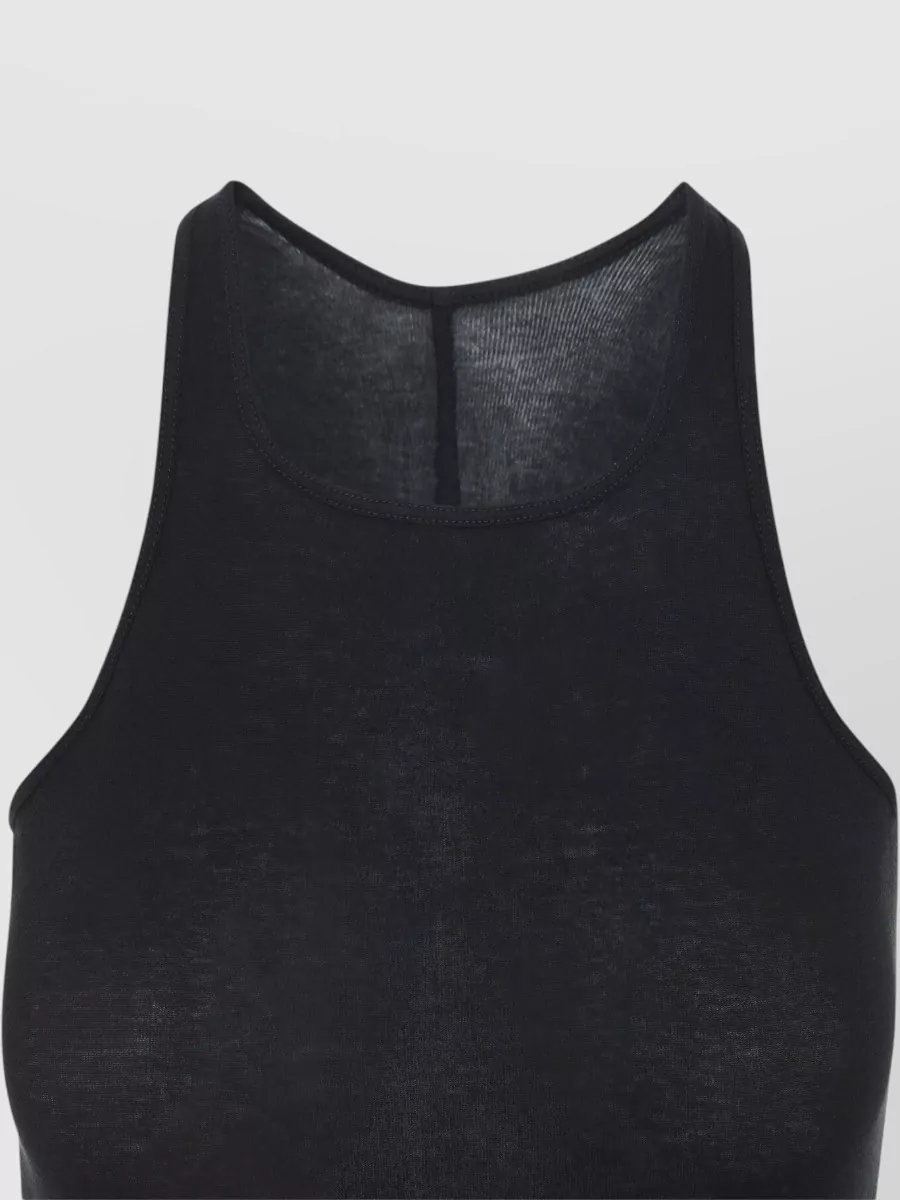 Rick Owens Ribbed Cotton Halter Tank Top Jersey