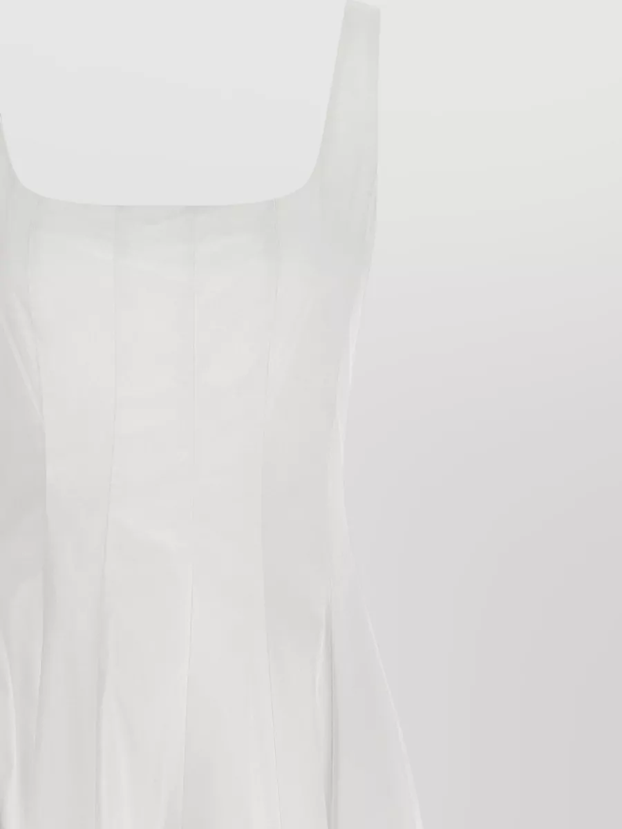 Staud Wells Dress Flared Skirt Midi Length