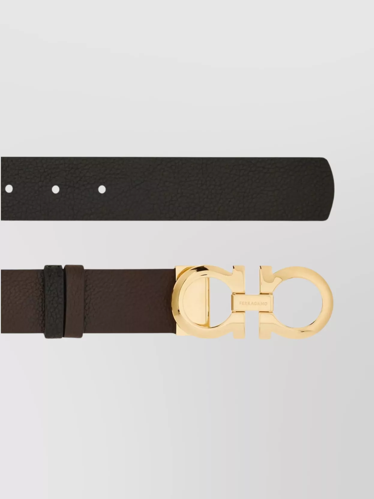 Ferragamo Adjustable Length Gold-Tone Buckle Smooth Finish