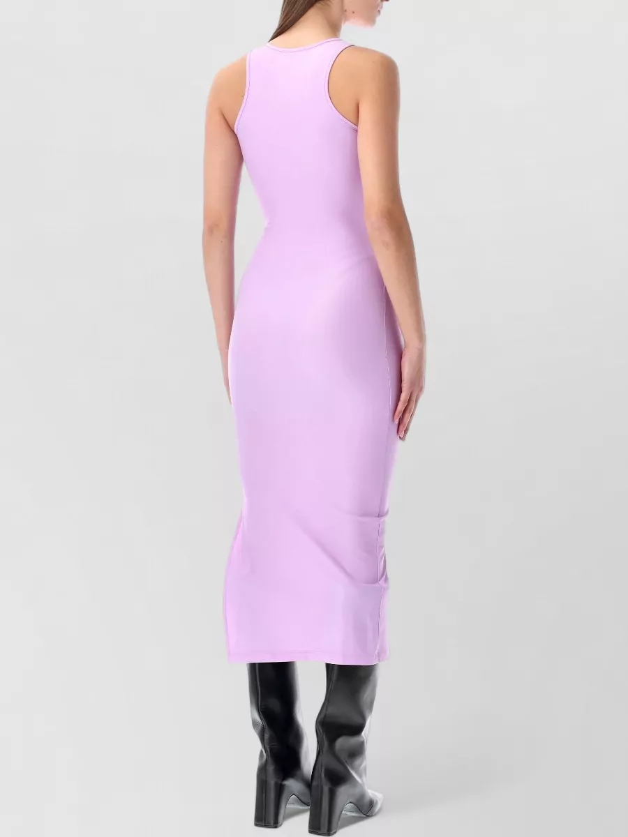 Coperni Midi Tank Dress Round Neck Slit In Purple