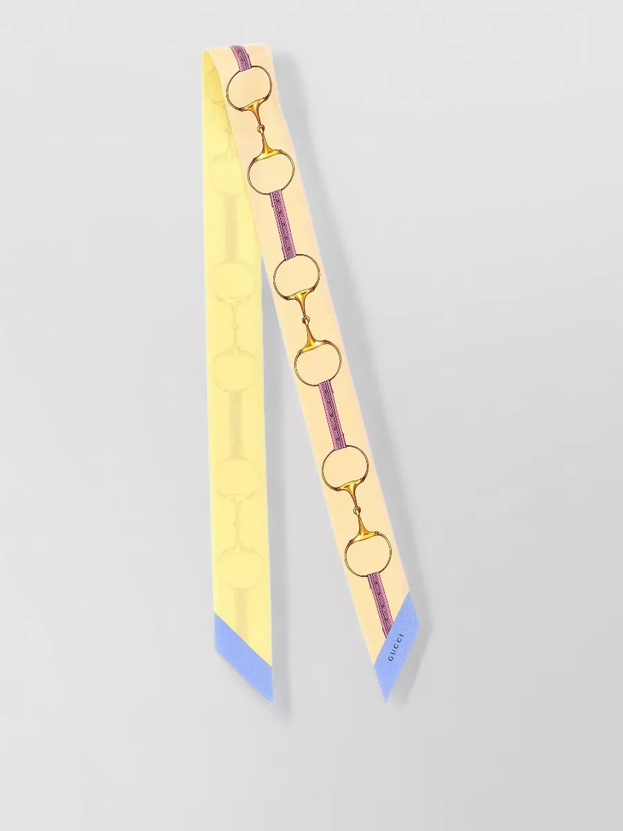 Gucci Silk Printed Ribbon Scarf