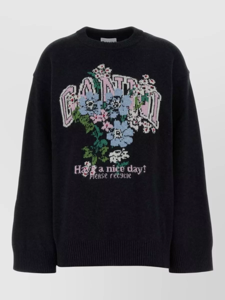 Ganni Oversized wool-blend sweater