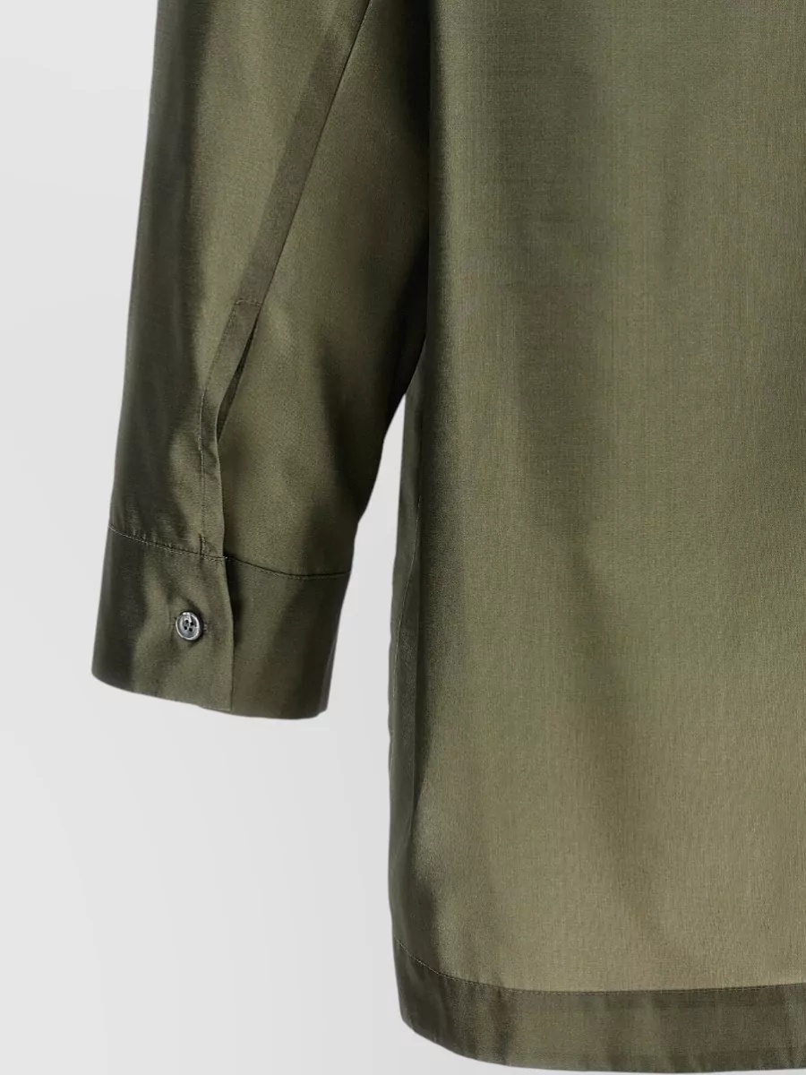 S Max Mara Silk Blend Organza Long-Sleeve Shirt