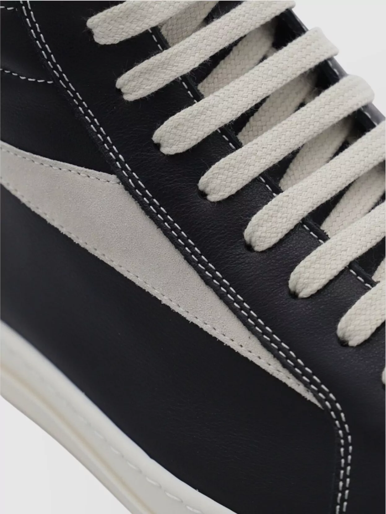 Rick Owens Low Top Sneakers Contrast Stitching