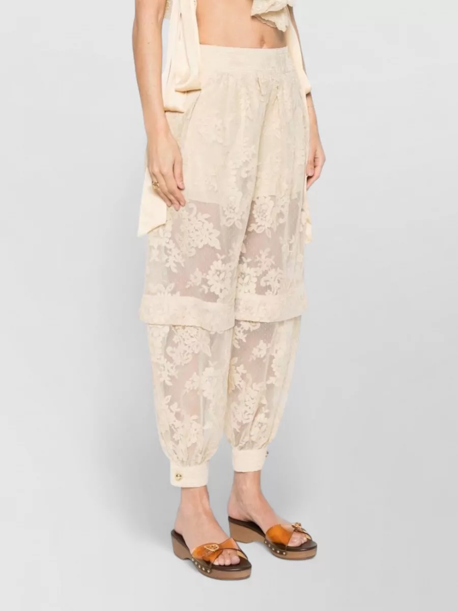 Zimmermann Lace Panelled Cropped Harem Trousers