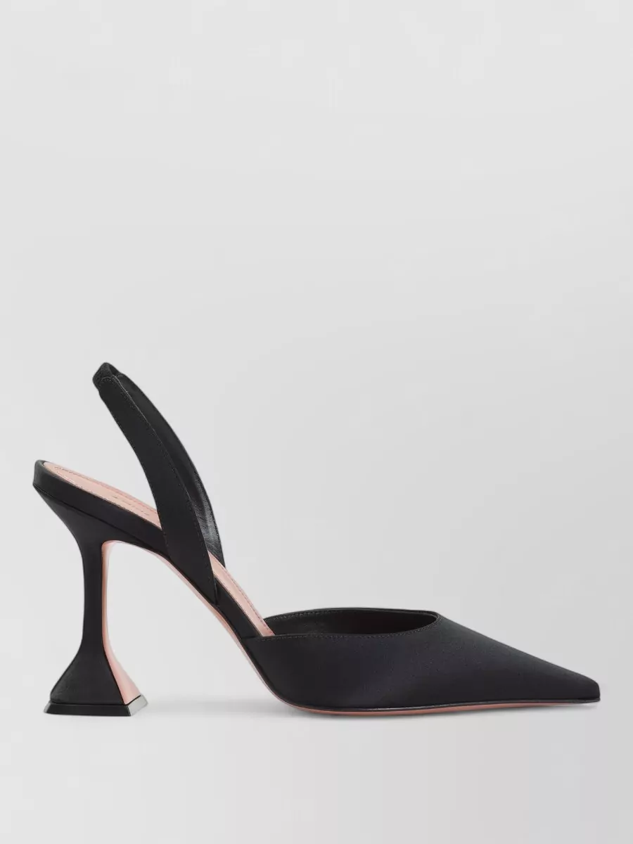 Amina Muaddi Satin Slingback Pumps