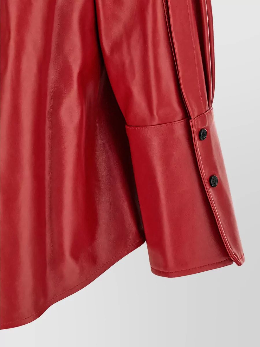 Co Leather Fitted Shirt Jacket
