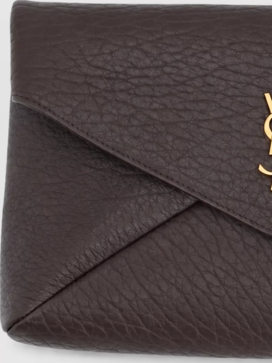 Saint Laurent Cassandre Large Leather Clutch Bag