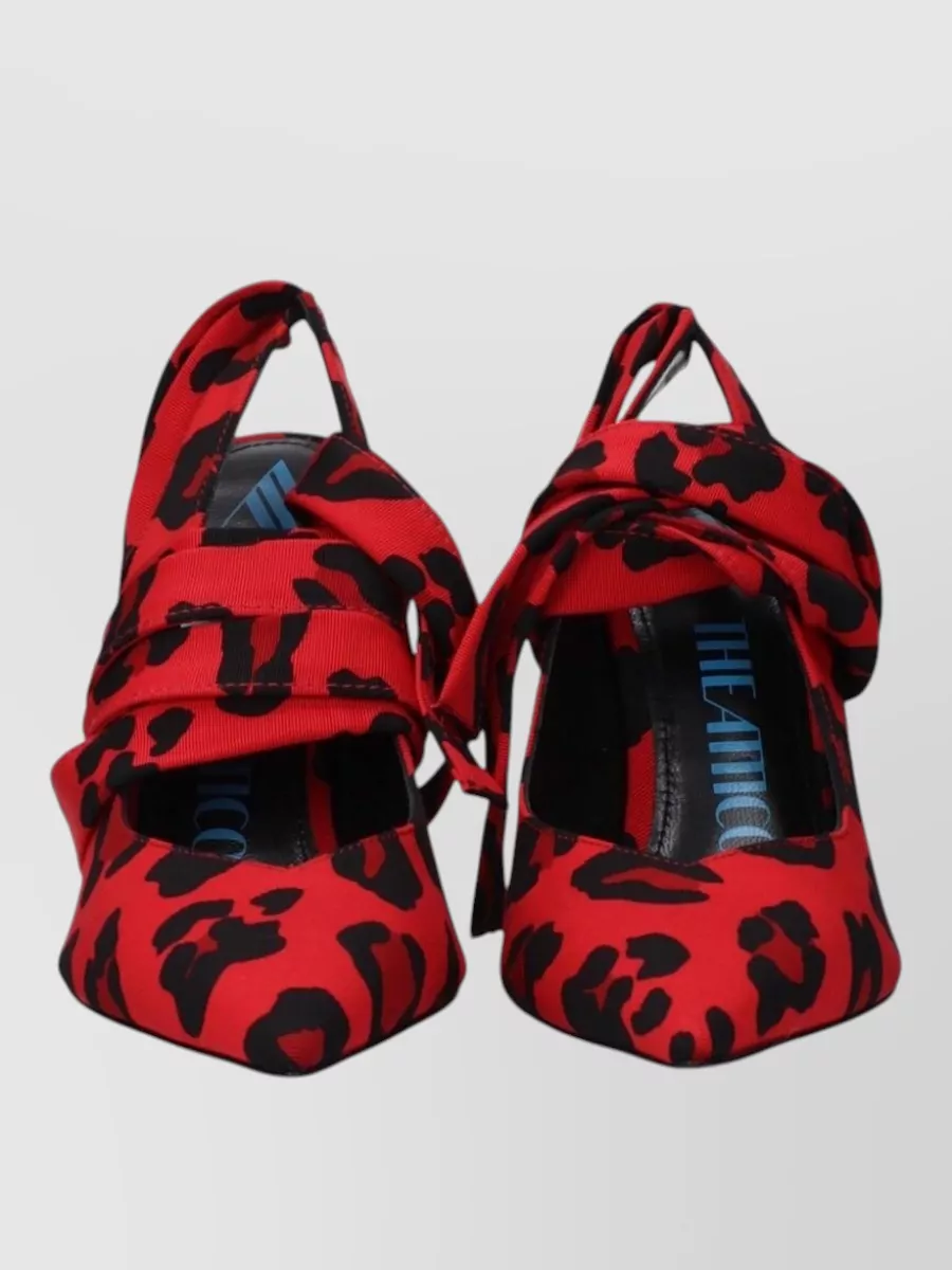 The Attico Leopard Print Tie Sandals