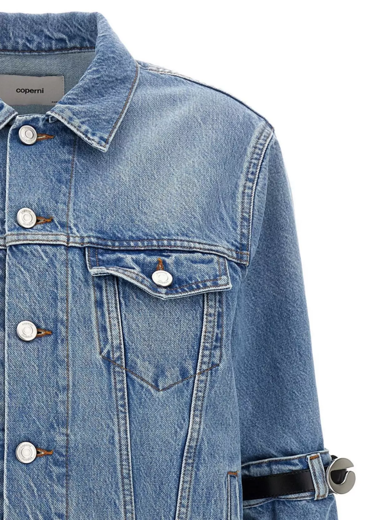 Coperni Hybrid Denim Short Casual Jackets And Parka Blue