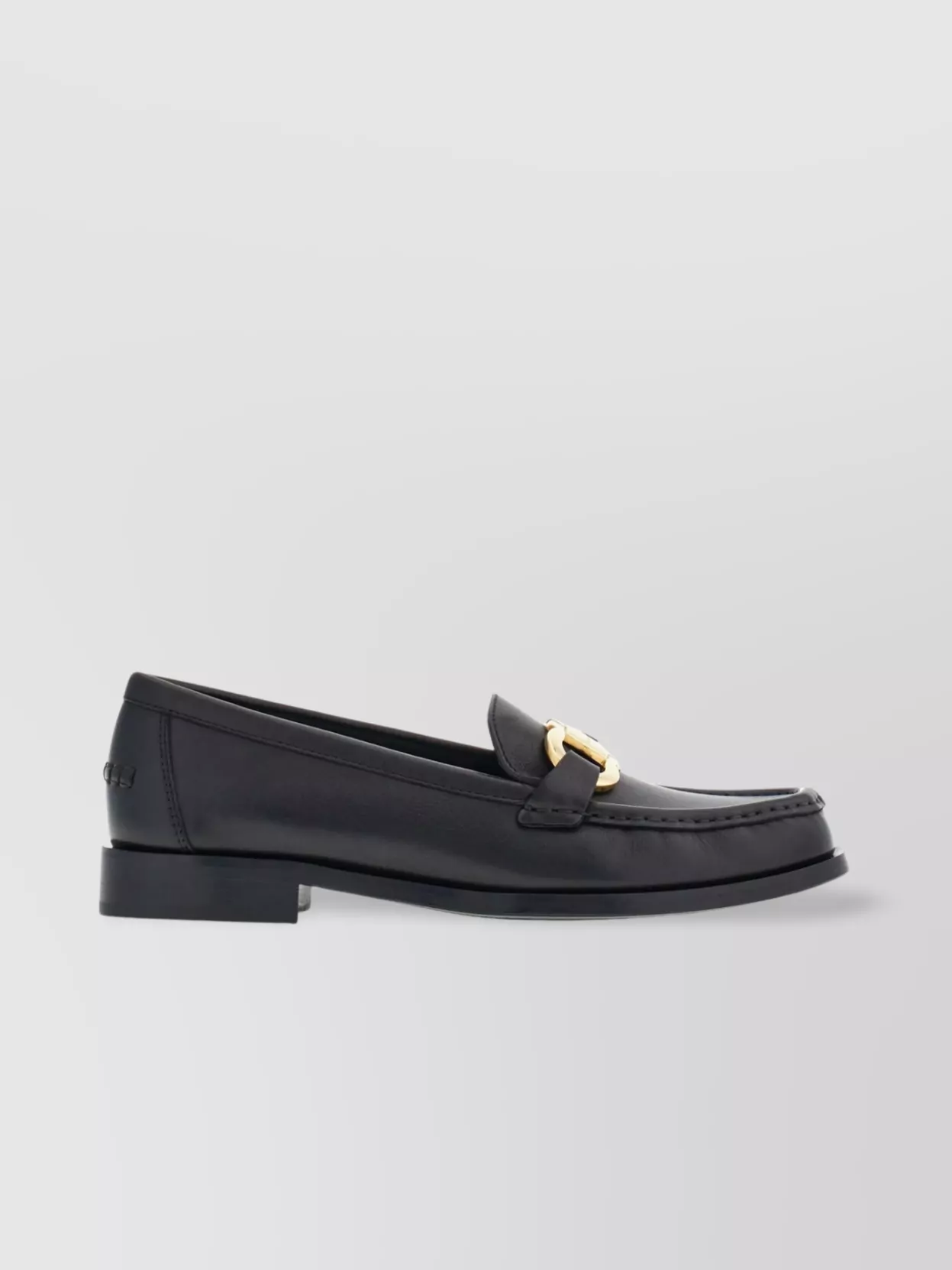 Ferragamo Leather Loafer With Iconic Gancini Detail