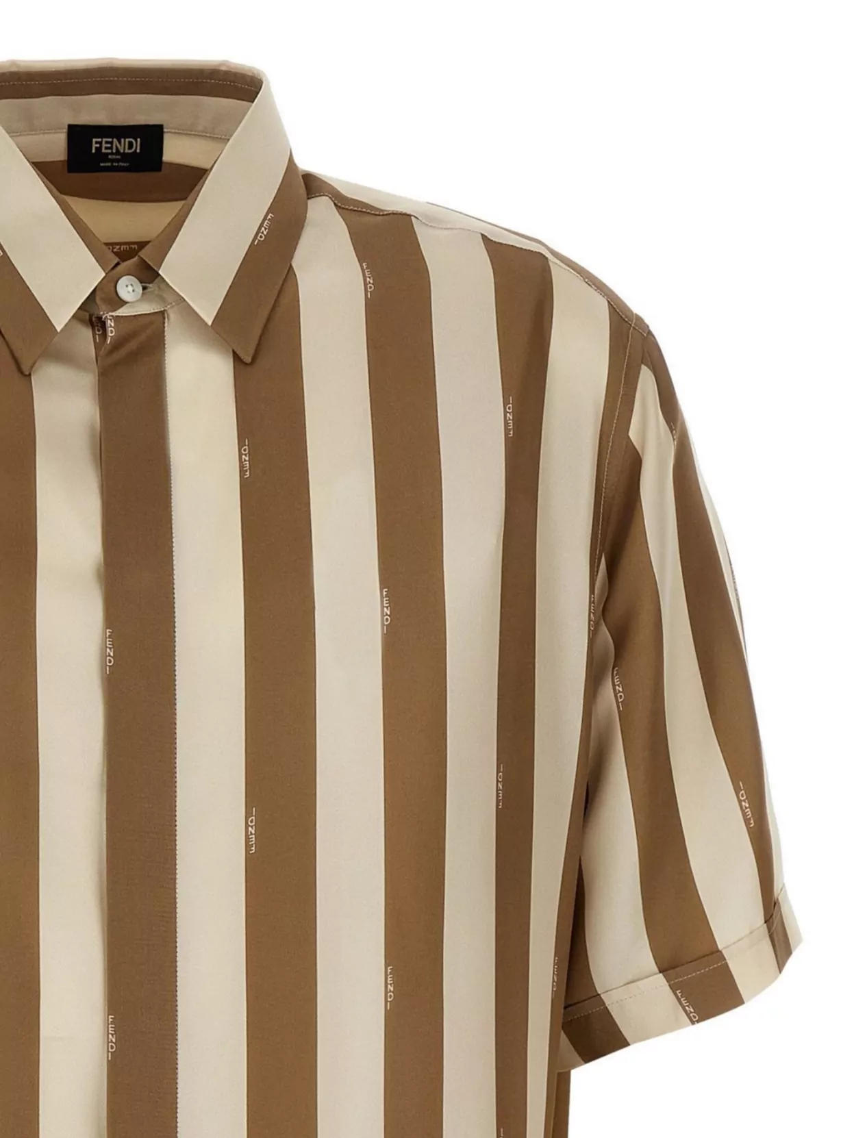 Fendi Beige Pequin Silk Shirt