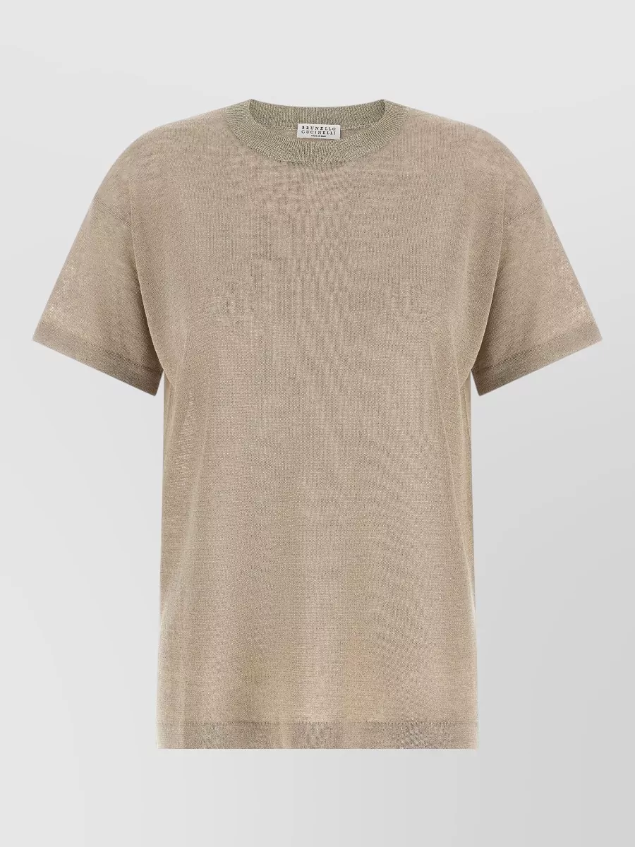 Brunello Cucinelli linen crewneck short-sleeve t-shirt