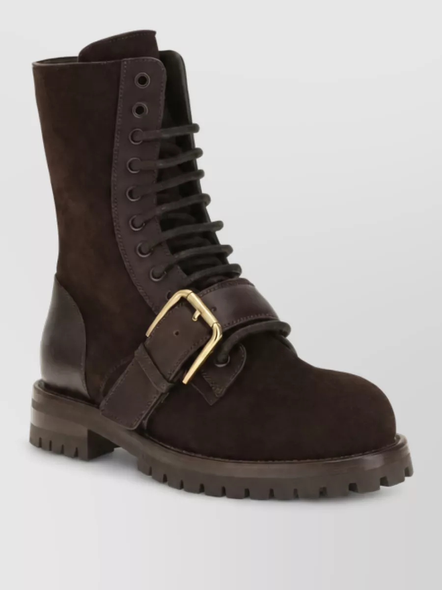 Dolce&Gabbana leather lace-up ankle boots