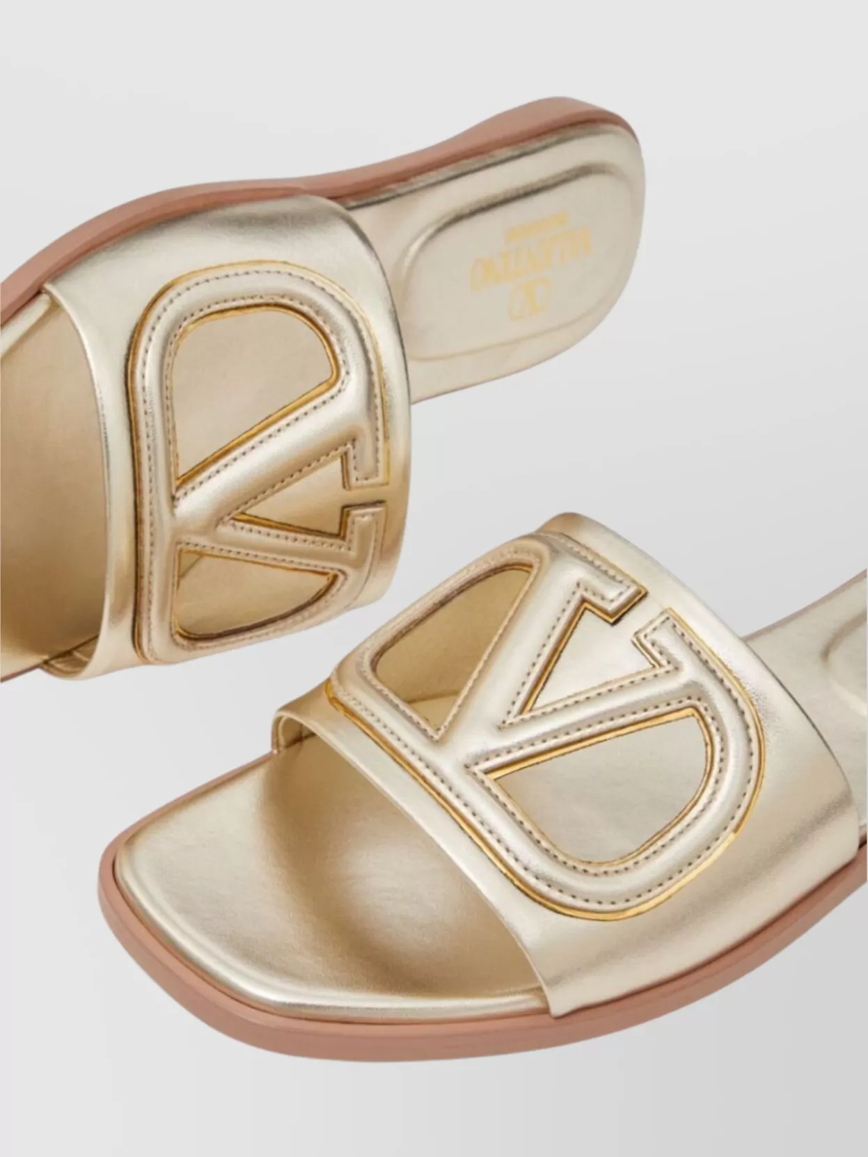 Valentino Garavani Vlogo Signature Leather Slides