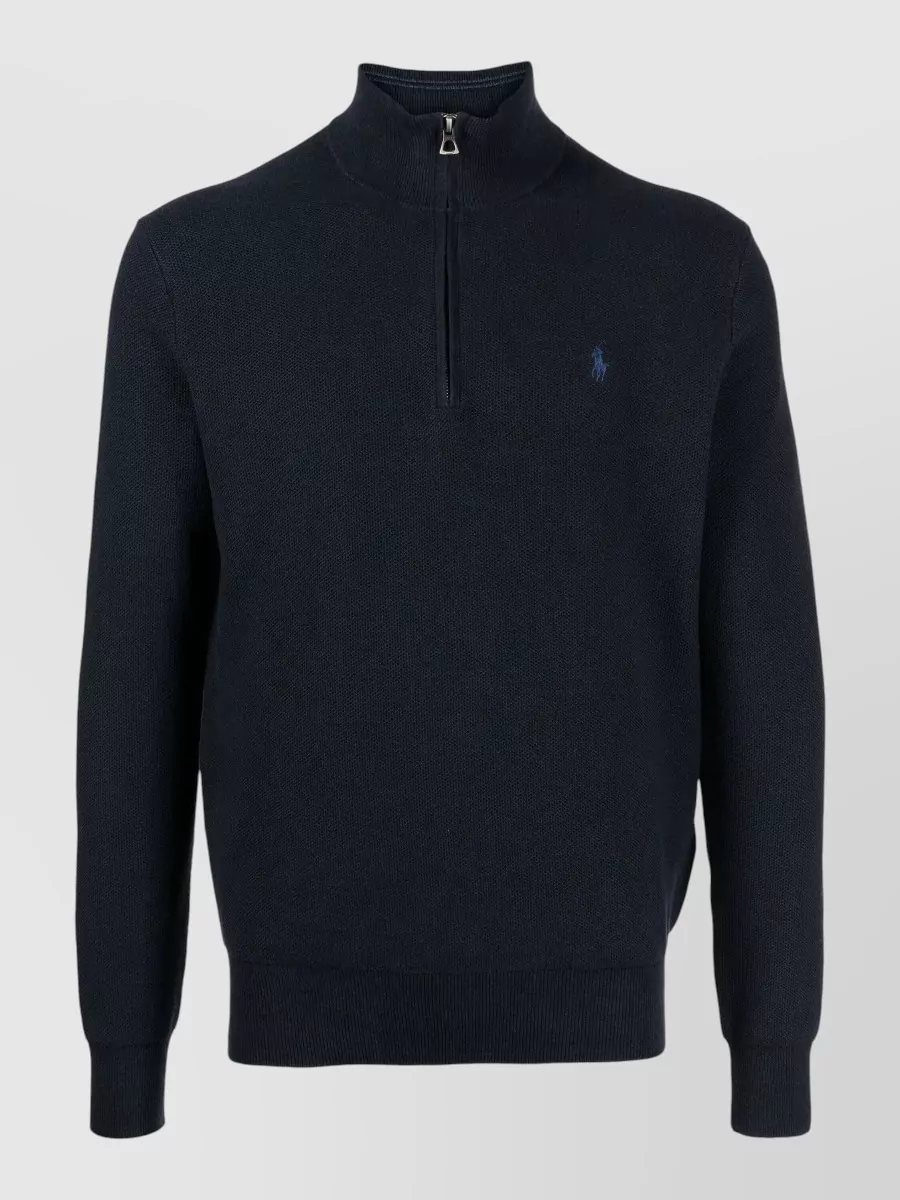 Polo Ralph Lauren ribbed quarter-zip cotton jumper