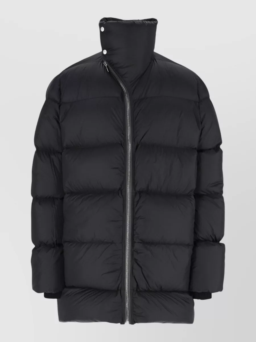 Rick Owens down quilted asymmetric zip puffer coat