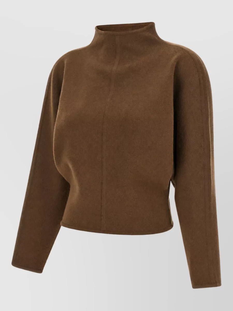 Max Mara cashmere wool high neck cropped sweater