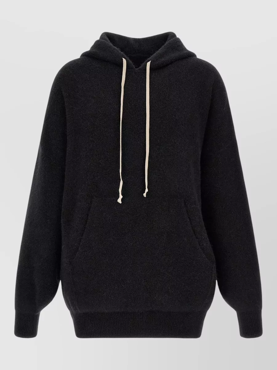 Rick Owens wool hooded oversized sweatshirt
