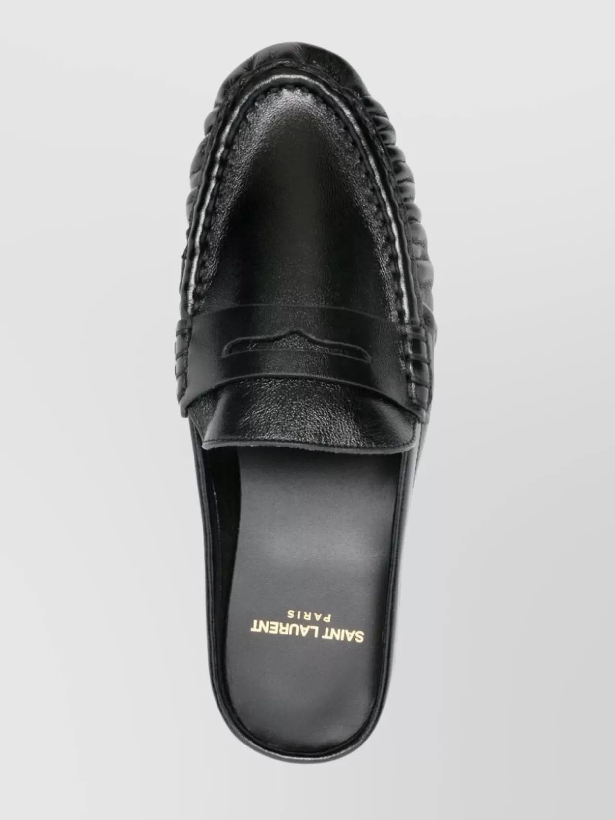 Saint Laurent Penny Loafers Leather Ruched Detailing