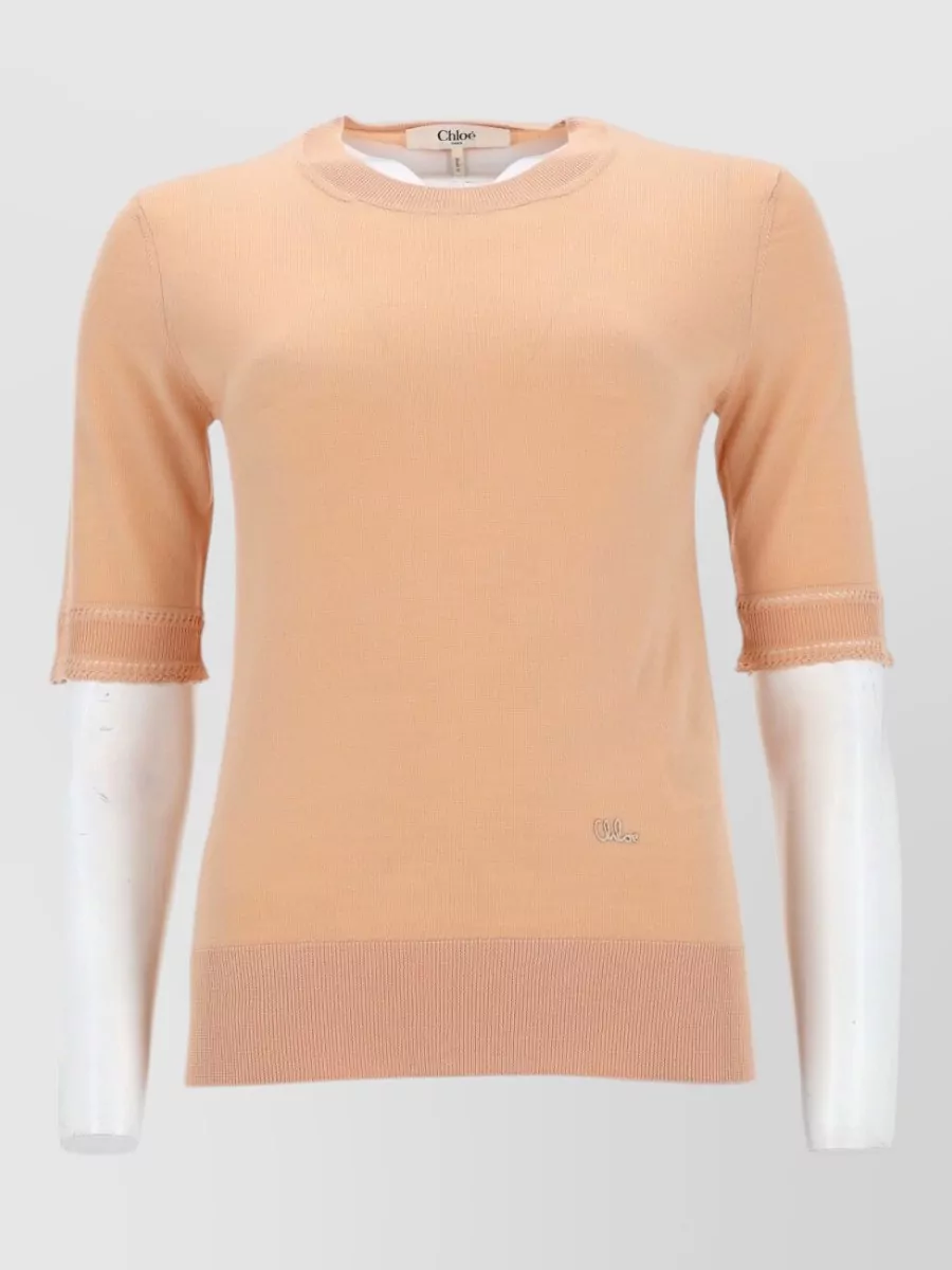 Chloé slim-fit short-sleeve wool jumper